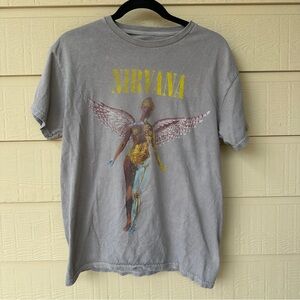 Gray Nirvana Graphic T-Shirt